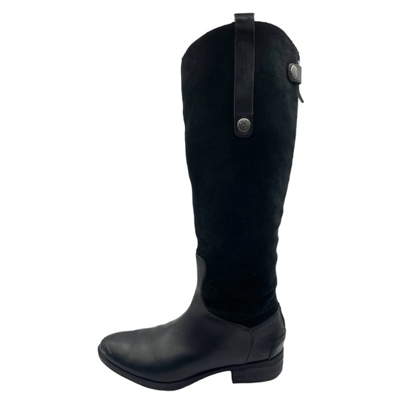 Sam Edelman Pembrooke Black Suede Leather Riding Boots Tall Knee High - Picture 8 of 15